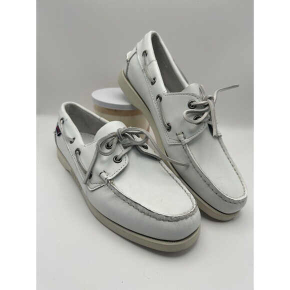 Sebago Shoes - Sebago Docksides Portland Boat Shoe - White Size 9